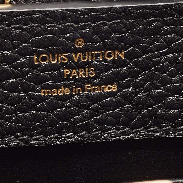 Pre Owned Louis Vuitton Black Leather Mini Capucines Bag