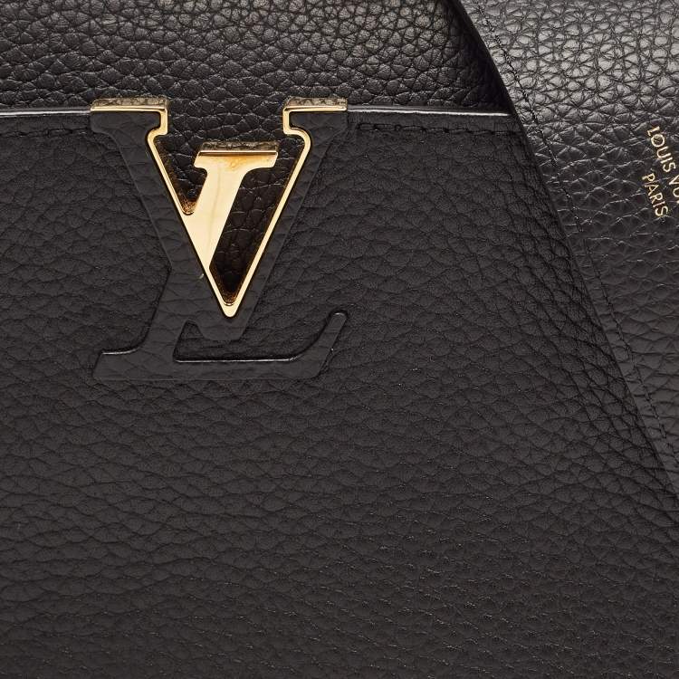 Pre Owned Louis Vuitton Black Leather Mini Capucines Bag