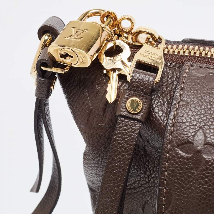 Pre Owned Louis Vuitton Brown Earth Monogram Empreinte Leather Lumineuse PM Bag