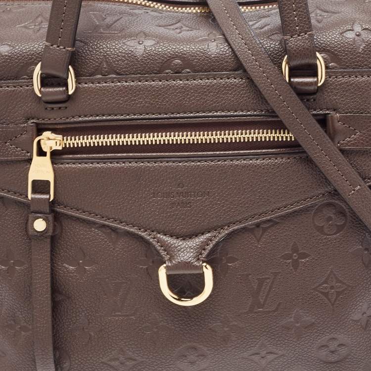Pre Owned Louis Vuitton Brown Earth Monogram Empreinte Leather Lumineuse PM Bag