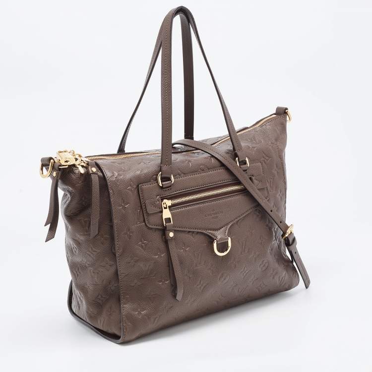 Pre Owned Louis Vuitton Brown Earth Monogram Empreinte Leather Lumineuse PM Bag