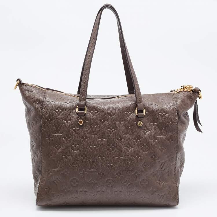 Pre Owned Louis Vuitton Brown Earth Monogram Empreinte Leather Lumineuse PM Bag