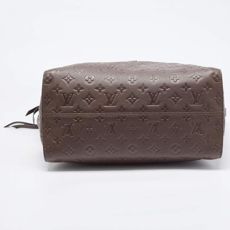 Pre Owned Louis Vuitton Brown Earth Monogram Empreinte Leather Lumineuse PM Bag