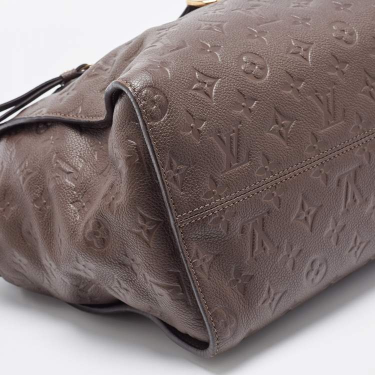 Pre Owned Louis Vuitton Brown Earth Monogram Empreinte Leather Lumineuse PM Bag