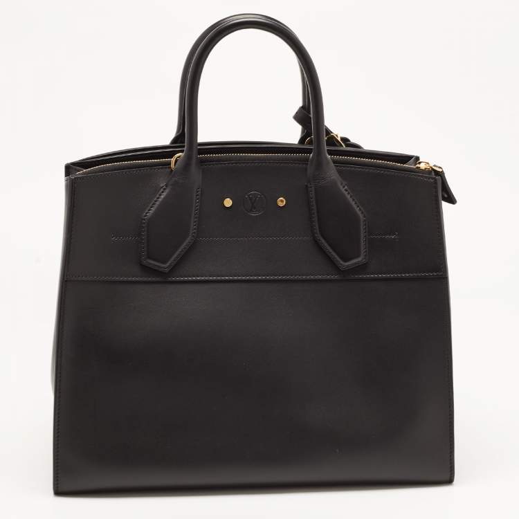 مملوكة مسبقًا Louis Vuitton Black Leather City Steamer GM Bag