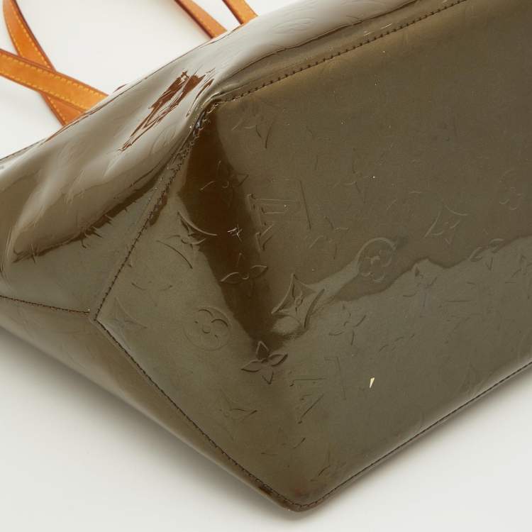 Pre Owned Louis Vuitton Vert Bronze Monogram Vernis Bellevue GM Bag