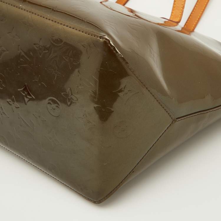 Pre Owned Louis Vuitton Vert Bronze Monogram Vernis Bellevue GM Bag