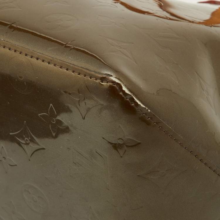 Pre Owned Louis Vuitton Vert Bronze Monogram Vernis Bellevue GM Bag