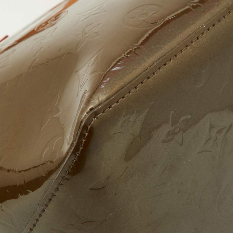 Pre Owned Louis Vuitton Vert Bronze Monogram Vernis Bellevue GM Bag