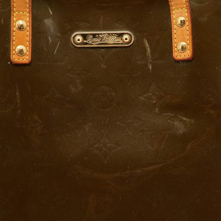 Pre Owned Louis Vuitton Vert Bronze Monogram Vernis Bellevue GM Bag