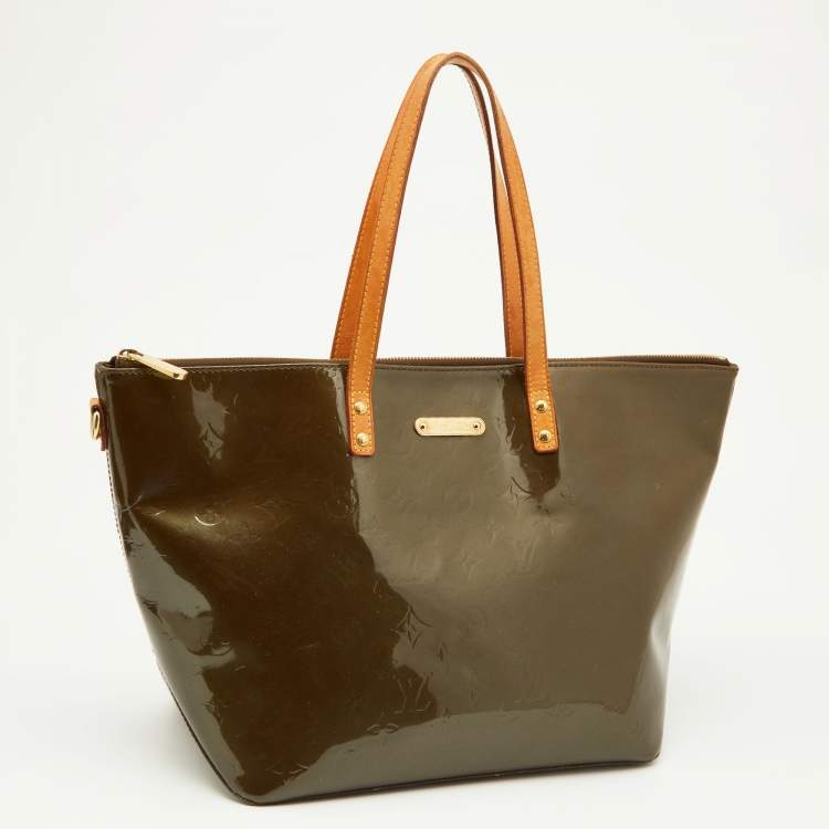 Pre Owned Louis Vuitton Vert Bronze Monogram Vernis Bellevue GM Bag