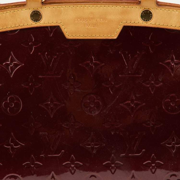 Pre Owned Louis Vuitton Amarante Monogram Vernis Brea MM Bag