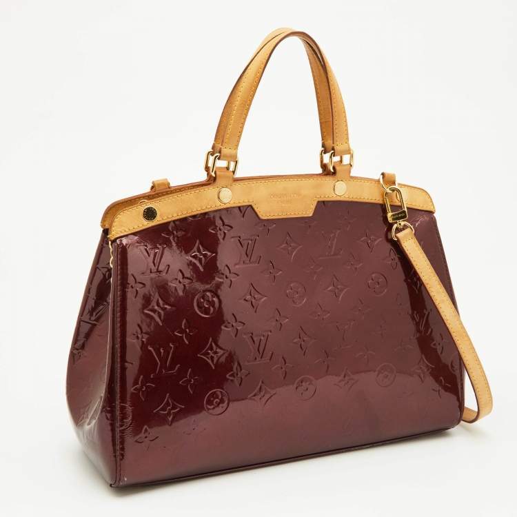 Pre Owned Louis Vuitton Amarante Monogram Vernis Brea MM Bag