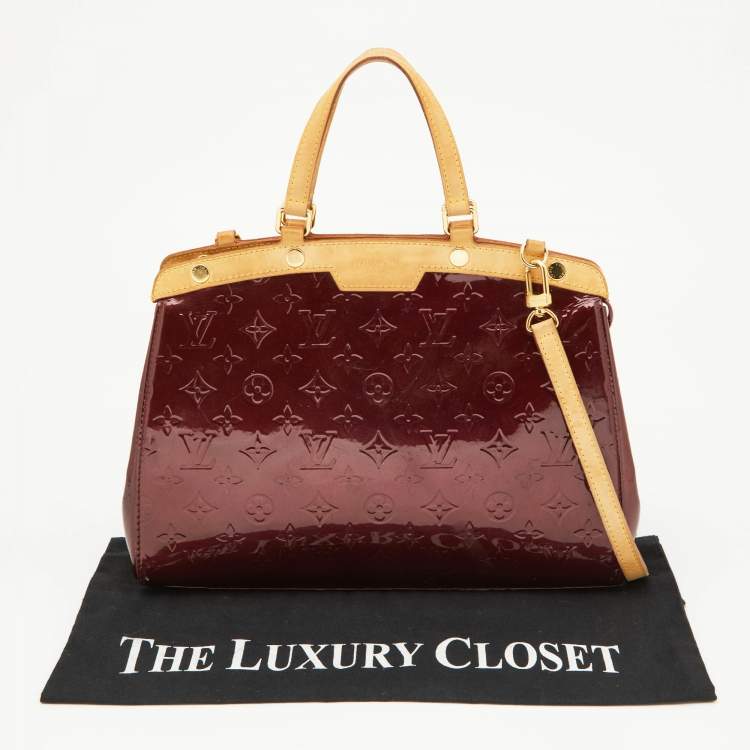 Pre Owned Louis Vuitton Amarante Monogram Vernis Brea MM Bag