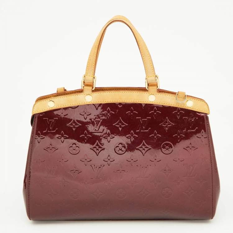 Pre Owned Louis Vuitton Amarante Monogram Vernis Brea MM Bag