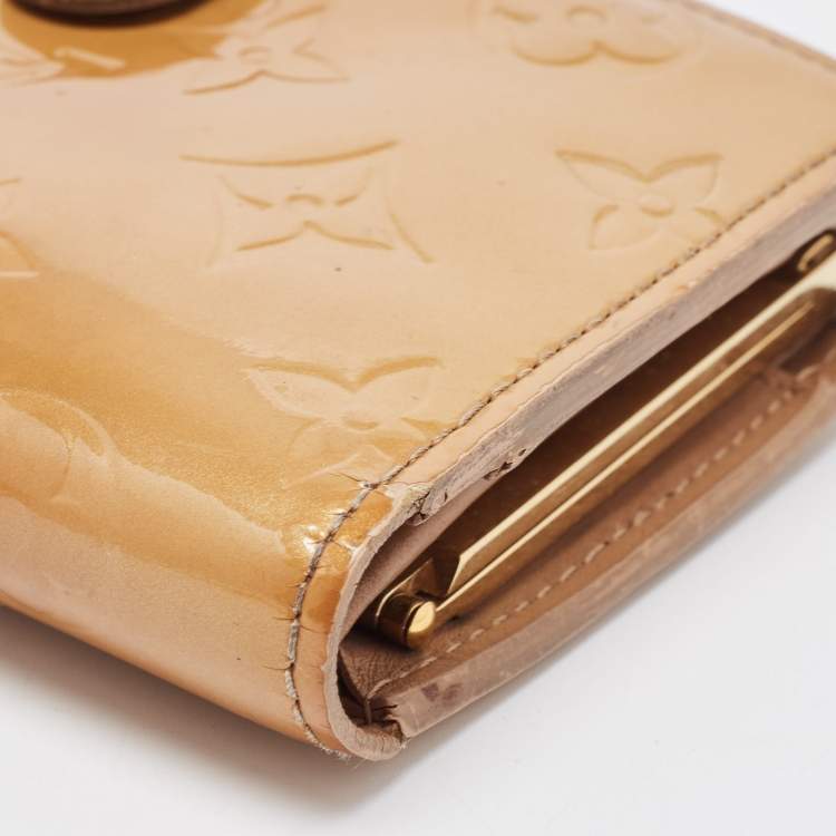 Pre Owned Louis Vuitton Noisette Monogram Vernis Portefeuille Viennois Wallet