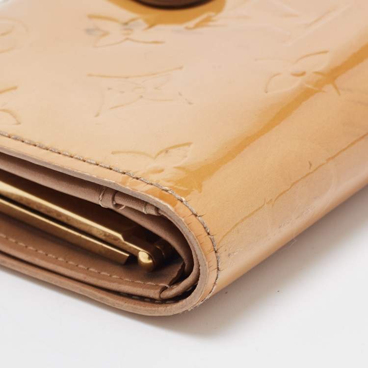 Pre Owned Louis Vuitton Noisette Monogram Vernis Portefeuille Viennois Wallet