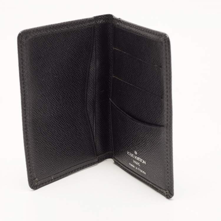 Pre Owned Louis Vuitton Black Taiga Leather Bifold Card Case