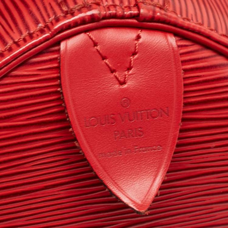Pre Owned Louis Vuitton Red Epi Leather Speedy 30 Bag