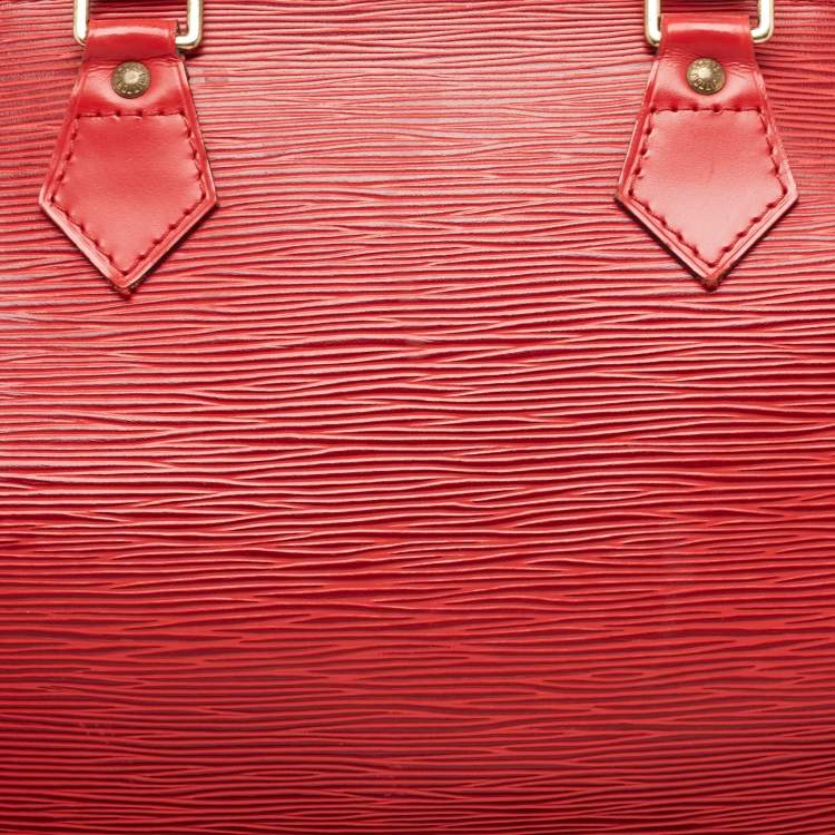 Pre Owned Louis Vuitton Red Epi Leather Speedy 30 Bag