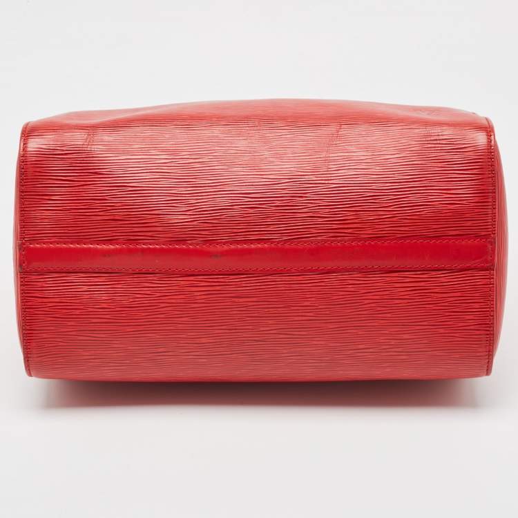Pre Owned Louis Vuitton Red Epi Leather Speedy 30 Bag