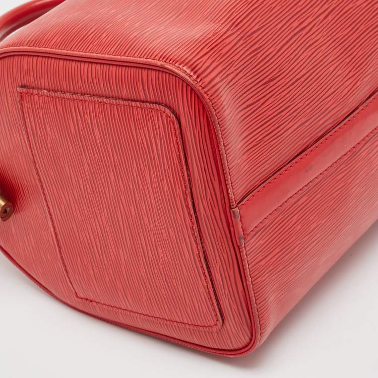 Pre Owned Louis Vuitton Red Epi Leather Speedy 30 Bag