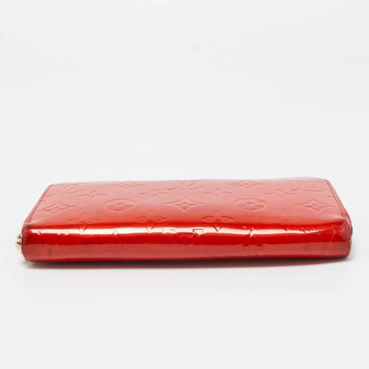Pre Owned Louis Vuitton Pomme D’amour Monogram Vernis Zippy Wallet