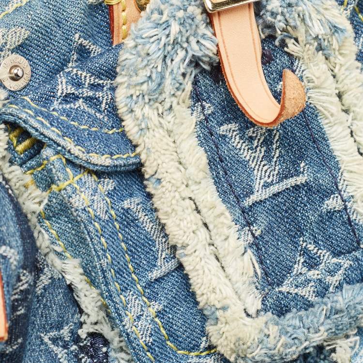 Pre Owned Louis Vuitton Blue Monogram Denim Limited Edition Patchwork Speedy Bag