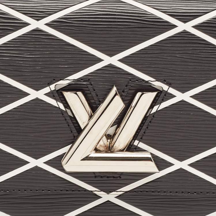 Pre Owned Louis Vuitton Black/White Malletage Epi Leather Twist PM Bag