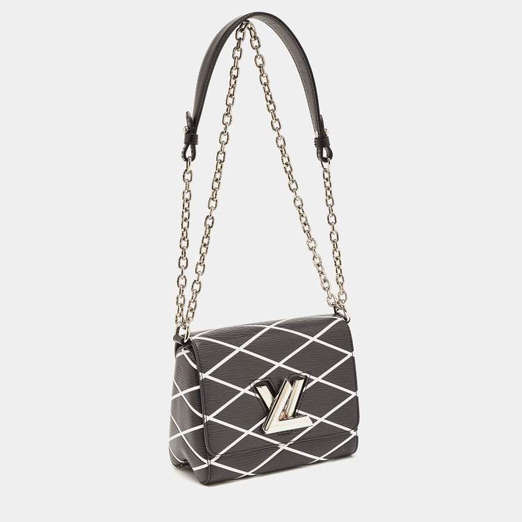 Pre Owned Louis Vuitton Black/White Malletage Epi Leather Twist PM Bag