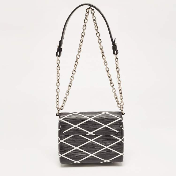 Pre Owned Louis Vuitton Black/White Malletage Epi Leather Twist PM Bag
