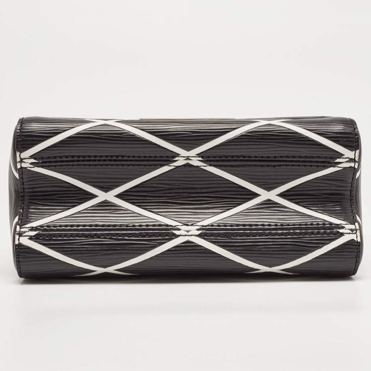 Pre Owned Louis Vuitton Black/White Malletage Epi Leather Twist PM Bag