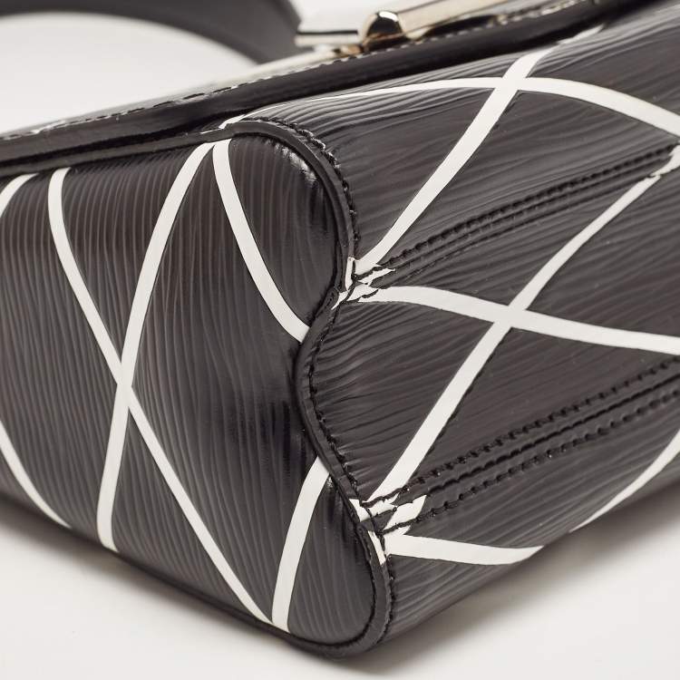 Pre Owned Louis Vuitton Black/White Malletage Epi Leather Twist PM Bag