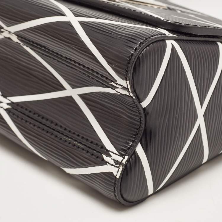 Pre Owned Louis Vuitton Black/White Malletage Epi Leather Twist PM Bag