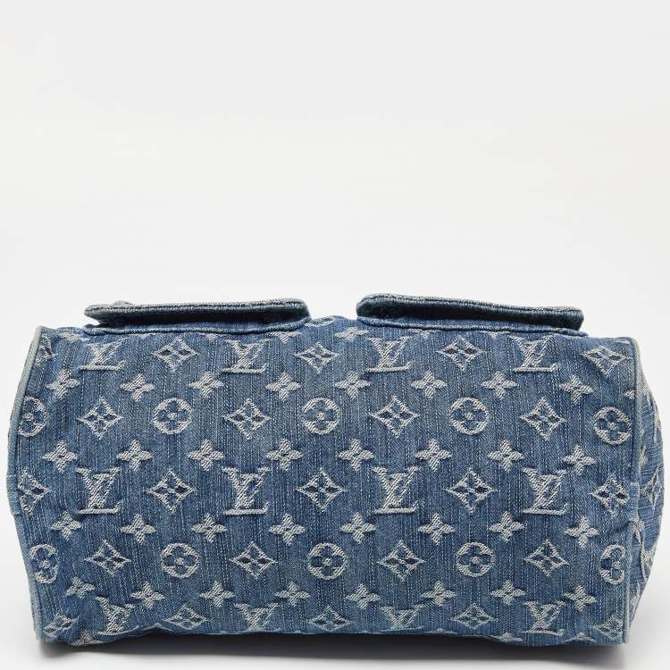 Pre Owned Louis Vuitton Blue Monogram Denim Neo Speedy Bag