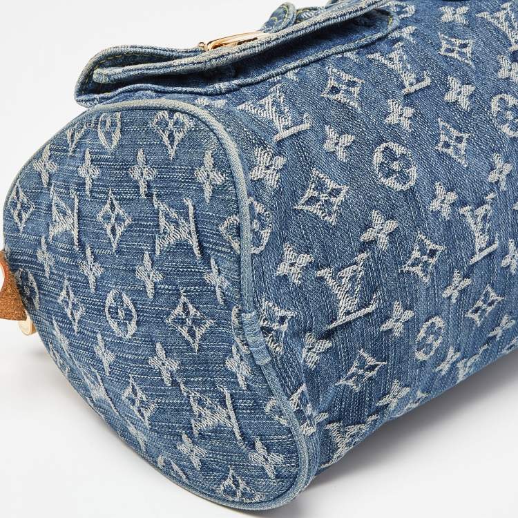 Pre Owned Louis Vuitton Blue Monogram Denim Neo Speedy Bag