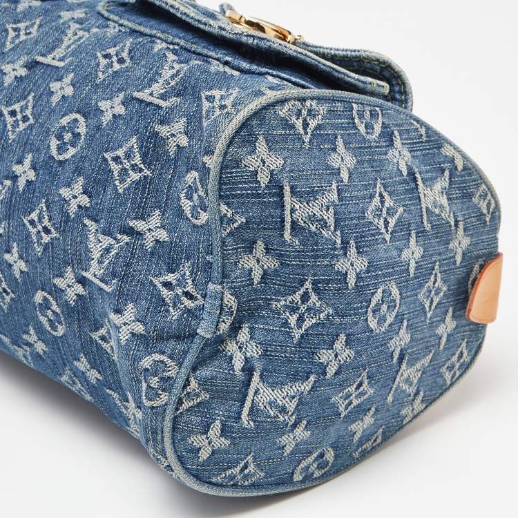 Pre Owned Louis Vuitton Blue Monogram Denim Neo Speedy Bag