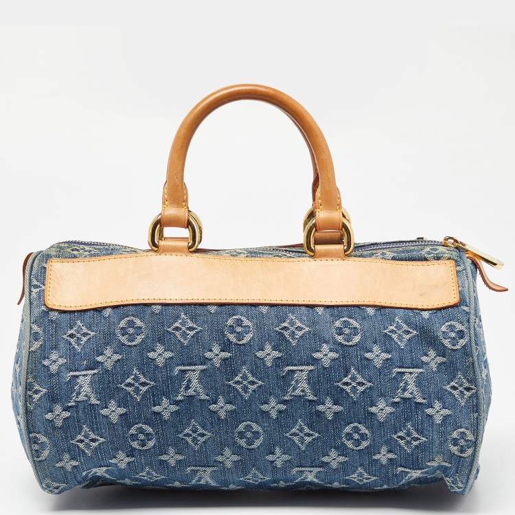 Pre Owned Louis Vuitton Blue Monogram Denim Neo Speedy Bag