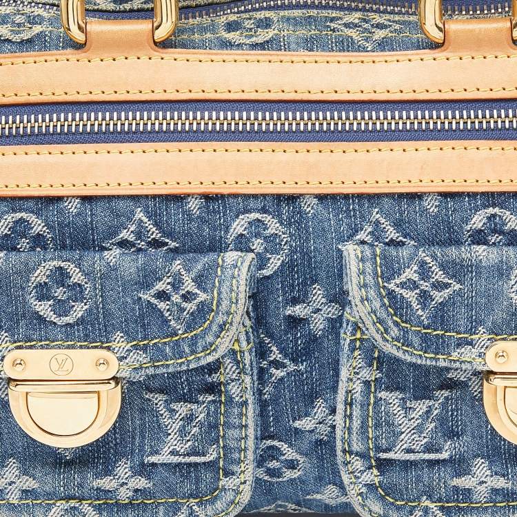 Pre Owned Louis Vuitton Blue Monogram Denim Neo Speedy Bag