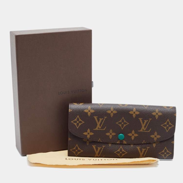 Pre Owned Louis Vuitton Green Monogram Canvas Emilie Wallet