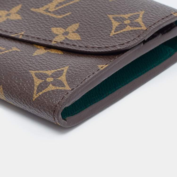 Pre Owned Louis Vuitton Green Monogram Canvas Emilie Wallet