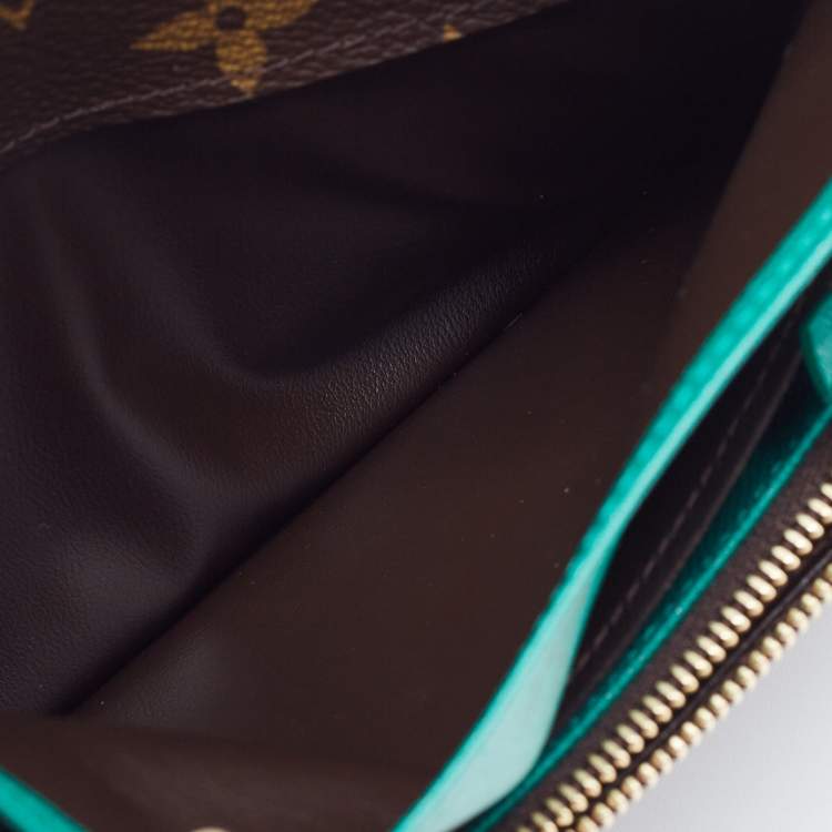 Pre Owned Louis Vuitton Green Monogram Canvas Emilie Wallet