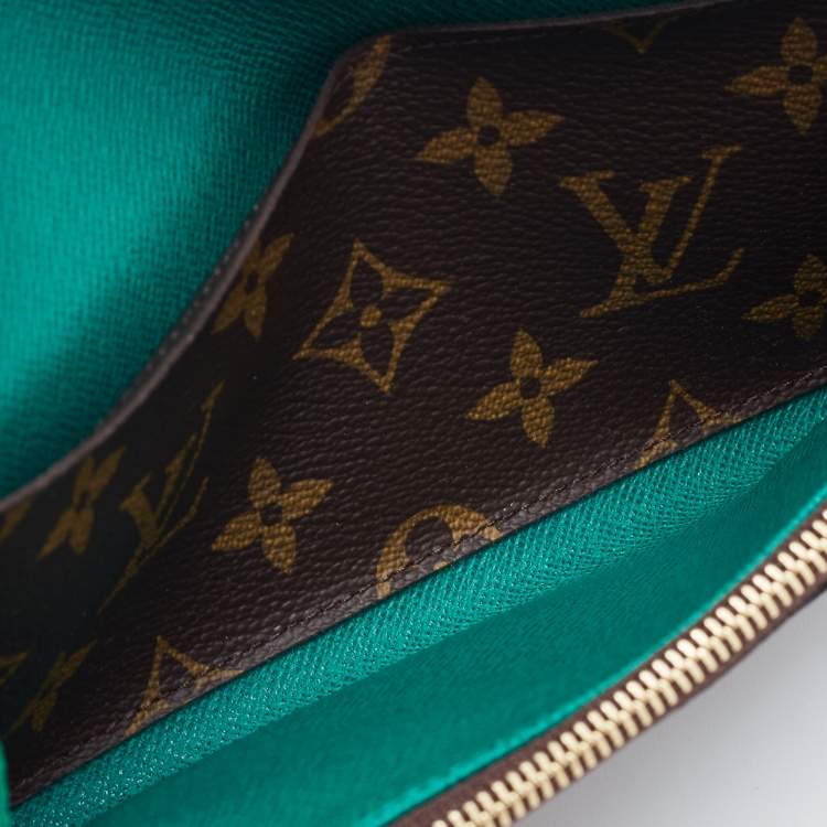 Pre Owned Louis Vuitton Green Monogram Canvas Emilie Wallet