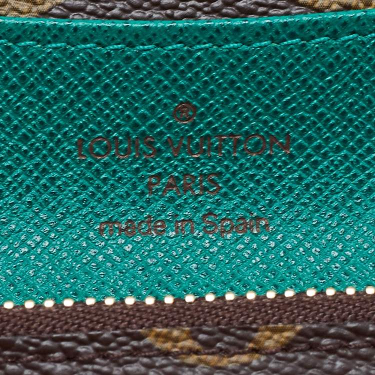 Pre Owned Louis Vuitton Green Monogram Canvas Emilie Wallet