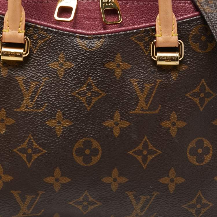 Pre Owned Louis Vuitton Aurore Leather and Monogram Canvas Pallas BB Bag