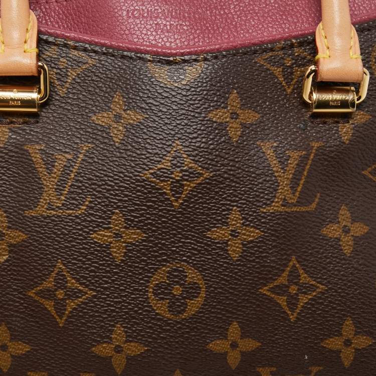 Pre Owned Louis Vuitton Aurore Leather and Monogram Canvas Pallas BB Bag