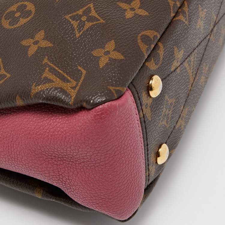 Pre Owned Louis Vuitton Aurore Leather and Monogram Canvas Pallas BB Bag