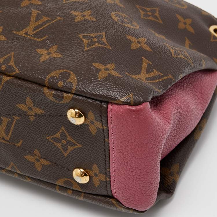 Pre Owned Louis Vuitton Aurore Leather and Monogram Canvas Pallas BB Bag