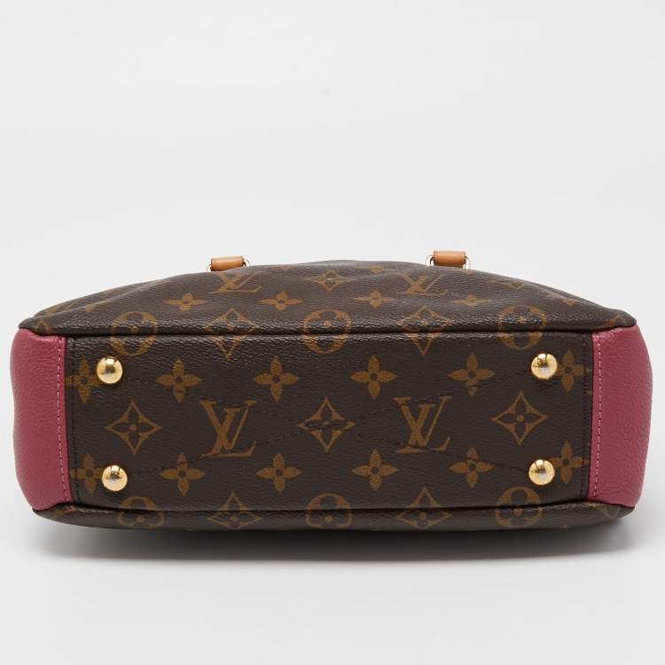 Pre Owned Louis Vuitton Aurore Leather and Monogram Canvas Pallas BB Bag