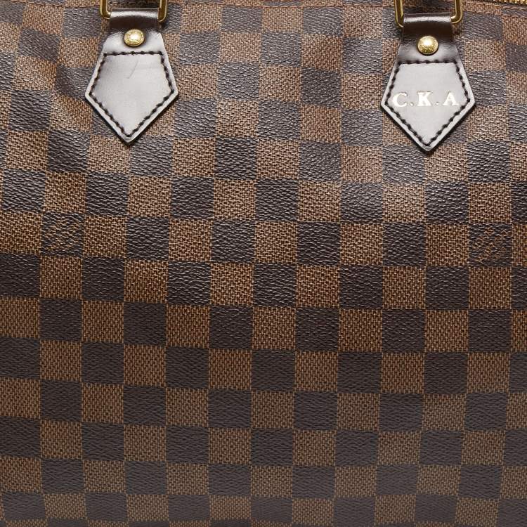 Pre Owned Louis Vuitton Damier Ebene Canvas Speedy 35 Bag